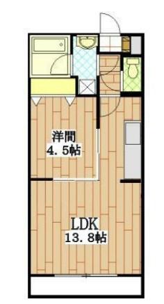 ラ・メゾンアンソレイユ(1LDK/3階)の間取り写真