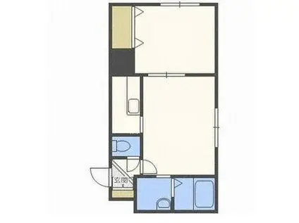 BERGER壱番館(1LDK/4階)の間取り写真