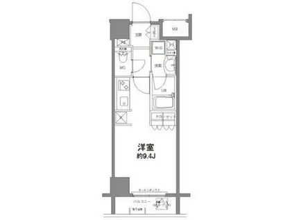 コンフォリア新宿御苑II(ワンルーム/7階)の間取り写真