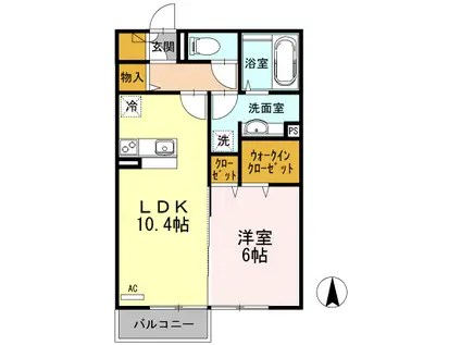 ティルタ サリ(1LDK/1階)の間取り写真