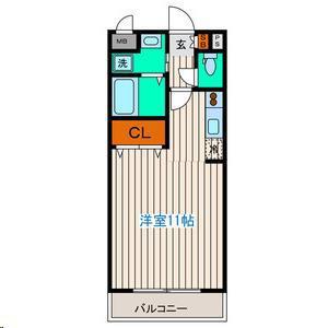 レーベンス柏木(ワンルーム/3階)の間取り写真