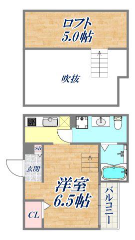 MIDWAY HILL 板宿SYA(1K/1階)の間取り写真