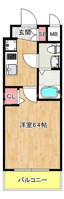 エグゼ大阪DOME CITYシエル(1K/6階)の間取り写真