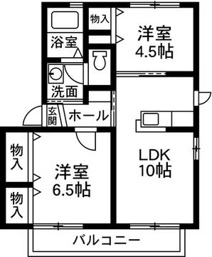 シャーメゾン パルティールA(2LDK/2階)の間取り写真