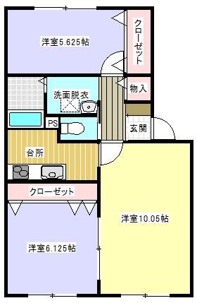フォレストハイム242(2LDK/2階)の間取り写真