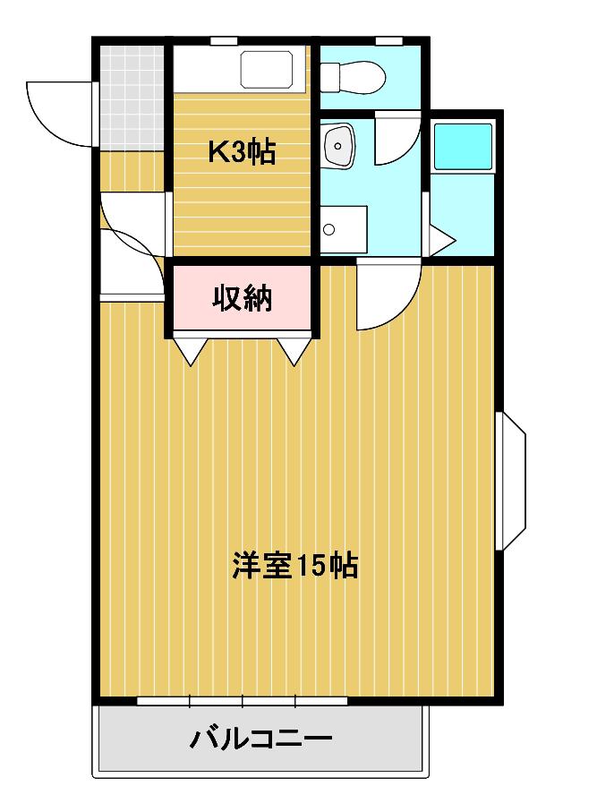 パレーシャル秋岡(1K/1階)の間取り写真