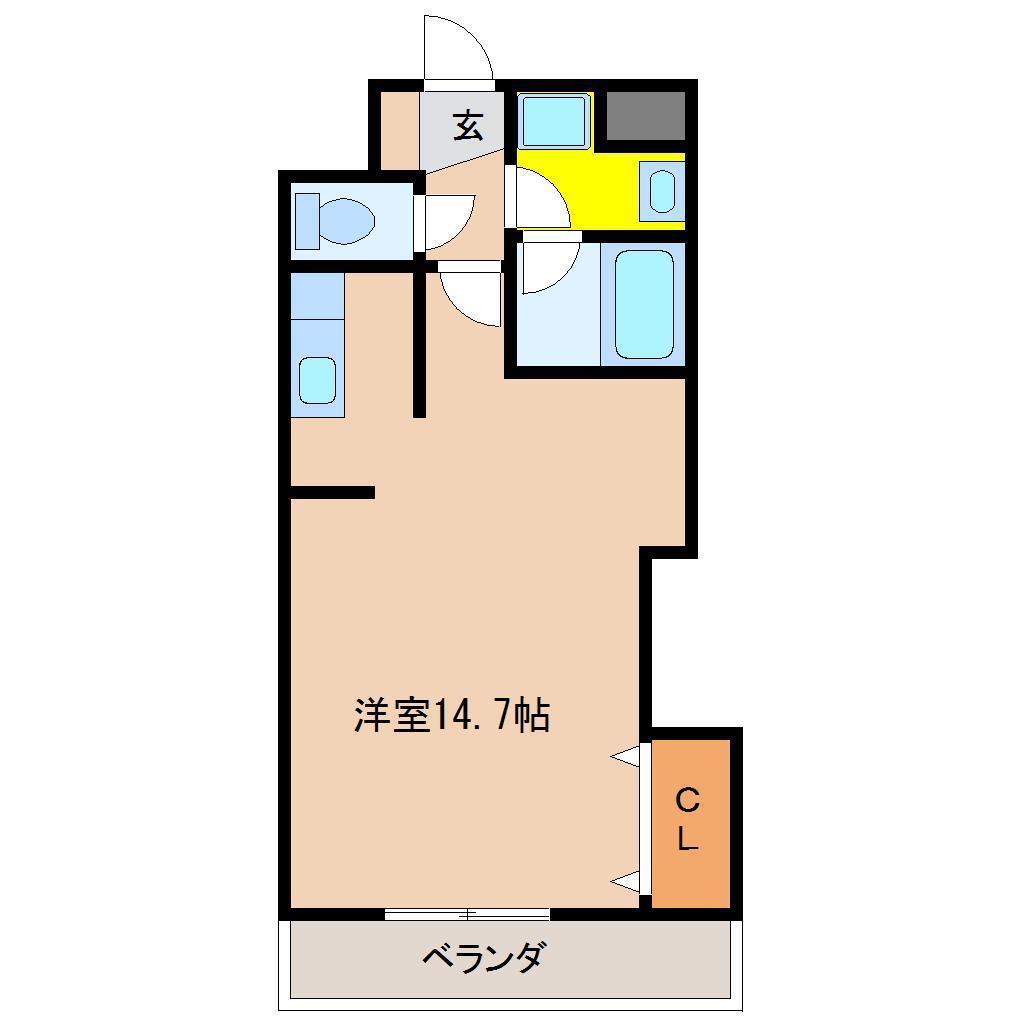 プロムナーデ神宮(ワンルーム/3階)の間取り写真