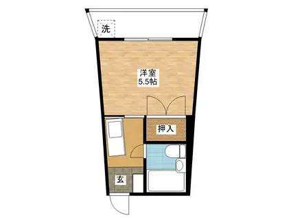 ハイランドM(1K/3階)の間取り写真