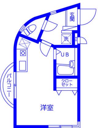 リファインド領家(ワンルーム/2階)の間取り写真