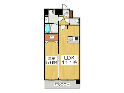 プレサンス十条凛華(1LDK/7階)の間取り写真