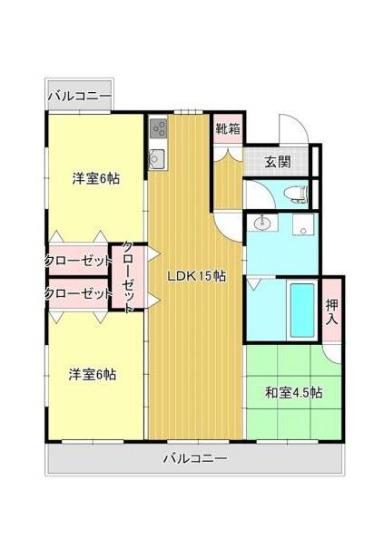 リファレンス城崎(3LDK/12階)の間取り写真