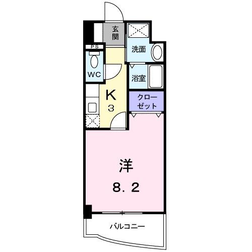 ブリアンオーブ(1K/2階)の間取り写真