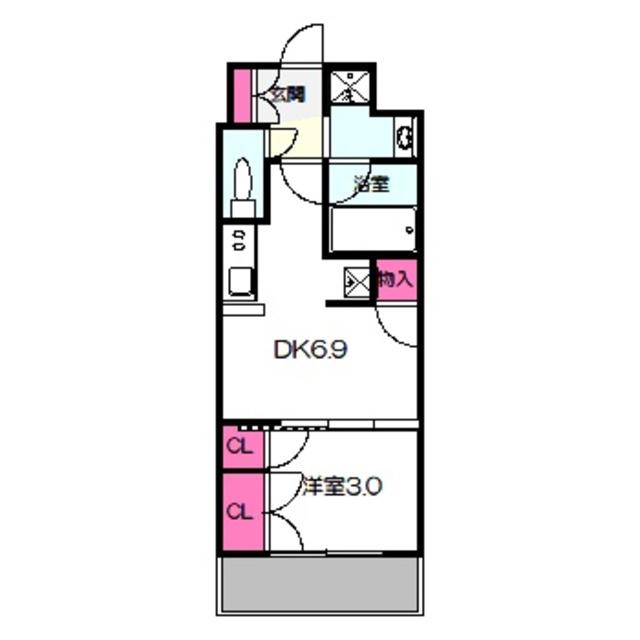 アーバネックス 大阪城北(1DK/3階)の間取り写真