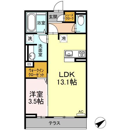 メゾンN&N M(1LDK/1階)の間取り写真