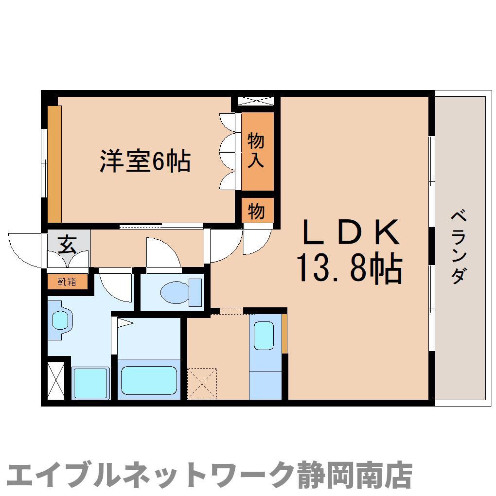 クレッシェンド(1LDK/2階)の間取り写真