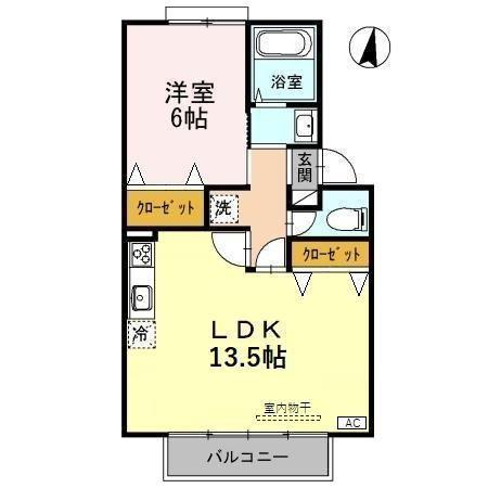 プレジール・ヌーヴェル(1LDK/1階)の間取り写真