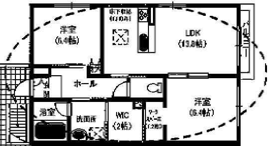 シャーメゾン・K(2LDK/2階)の間取り写真