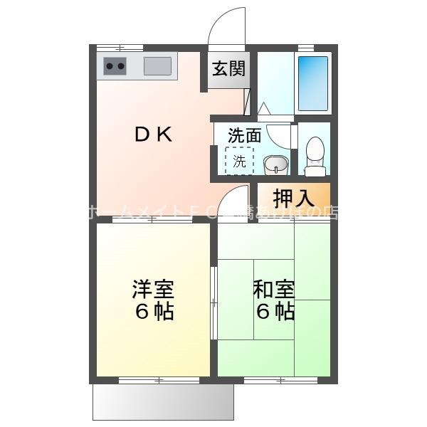 サンコーポ中山(2DK/1階)の間取り写真