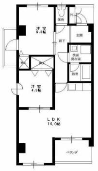 ル・マンド東延末(2LDK/3階)の間取り写真