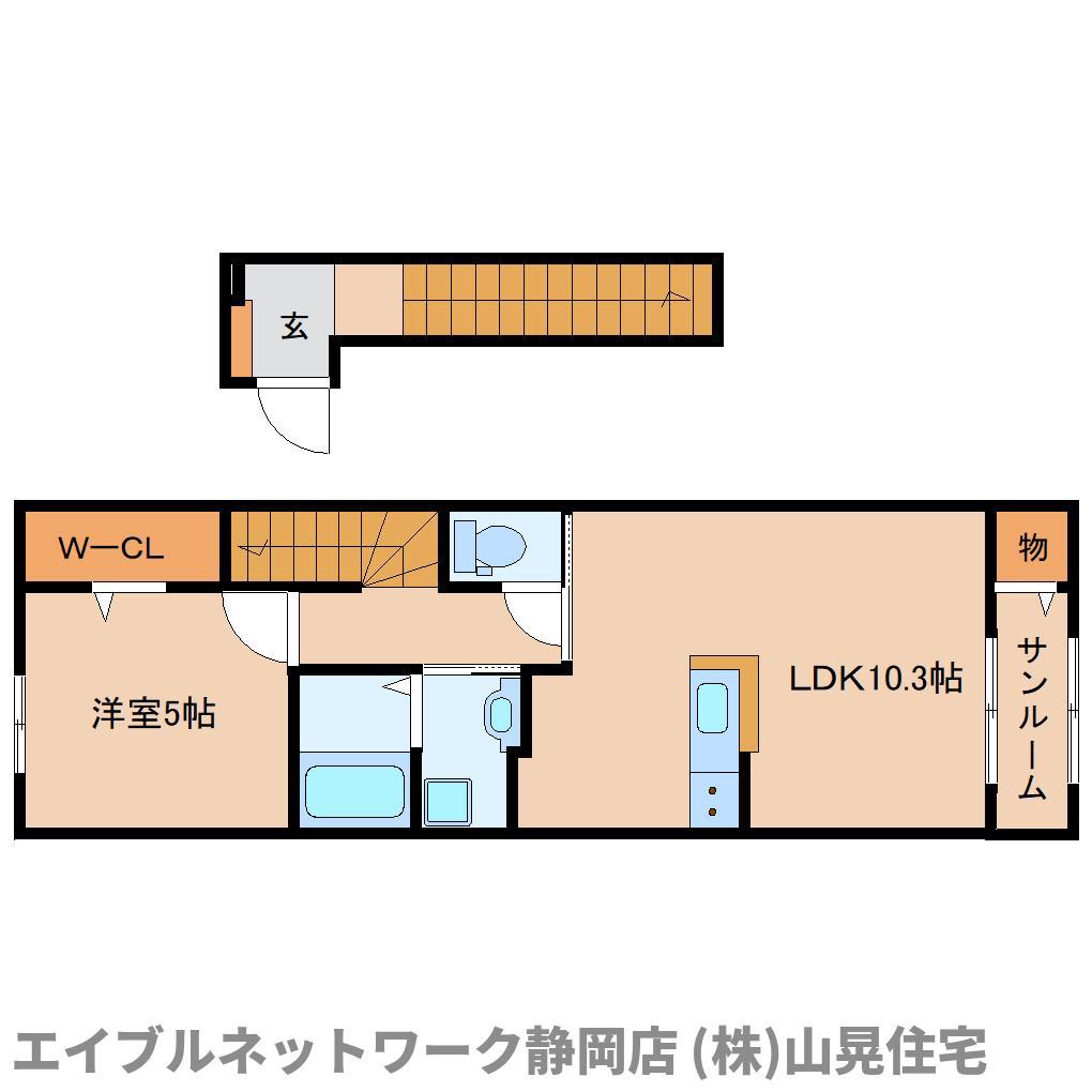 アルバ・プラシード(1LDK/2階)の間取り写真