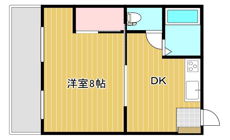ヴィラ・グレイス A(1DK/4階)の間取り写真