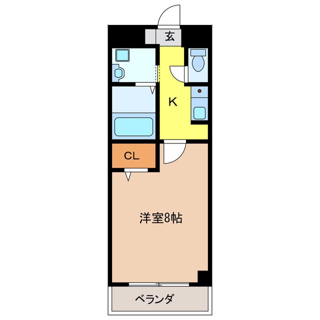 クレール北方(1K/1階)の間取り写真