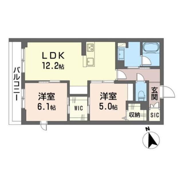 エクラージュ(2LDK/1階)の間取り写真