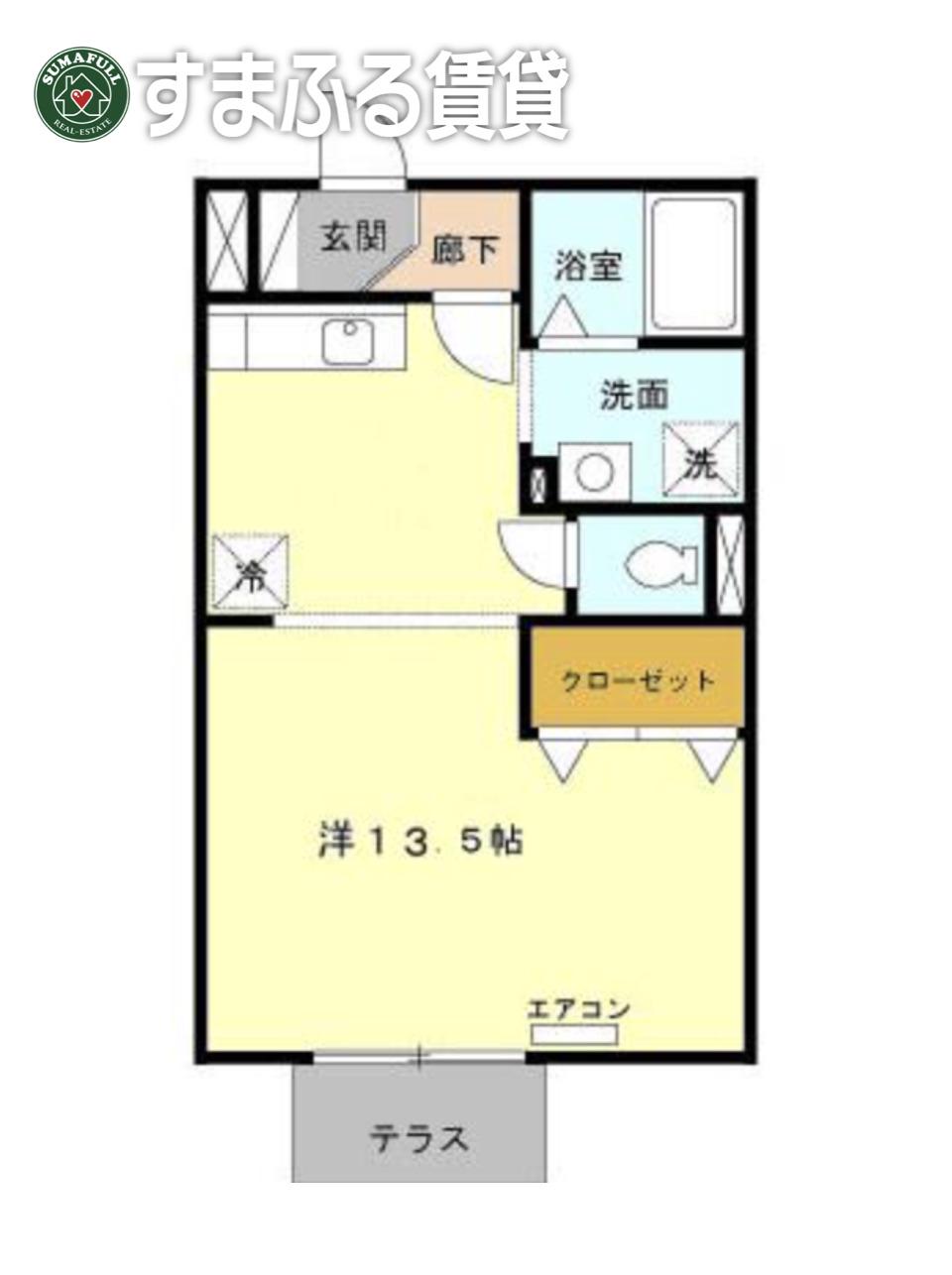 ベイカーストリート(ワンルーム/1階)の間取り写真