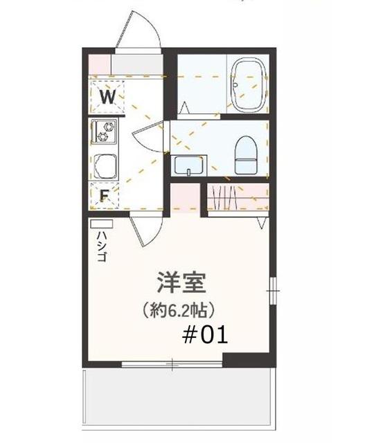 アザーレ・クオン本厚木(1K/3階)の間取り写真