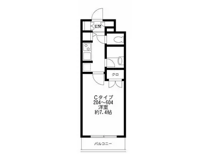 プライムアーバン番町(1K/6階)の間取り写真