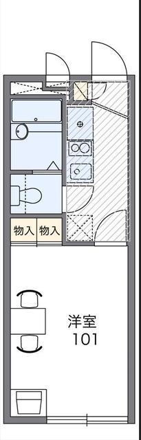 レオパレス若林(1K/2階)の間取り写真