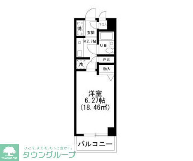 J-フラッツ錦糸町(1K/7階)の間取り写真