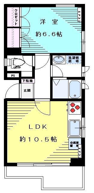アルテ桐里(1LDK/3階)の間取り写真
