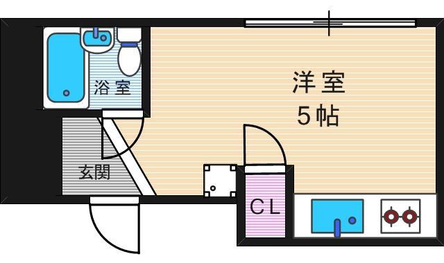コスタ文の里(ワンルーム/5階)の間取り写真