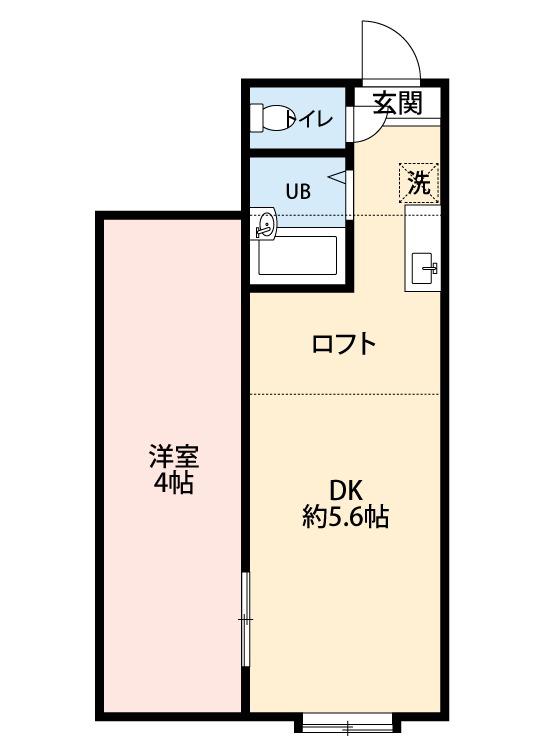 パンシオン座間NO.2(1DK/2階)の間取り写真