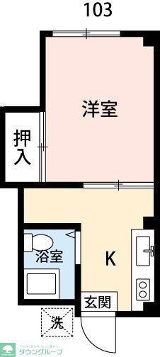 コーポタマ(1K/1階)の間取り写真
