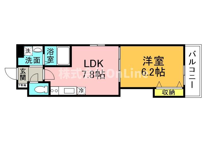 プロスパーコート長瀬(1LDK/1階)の間取り写真