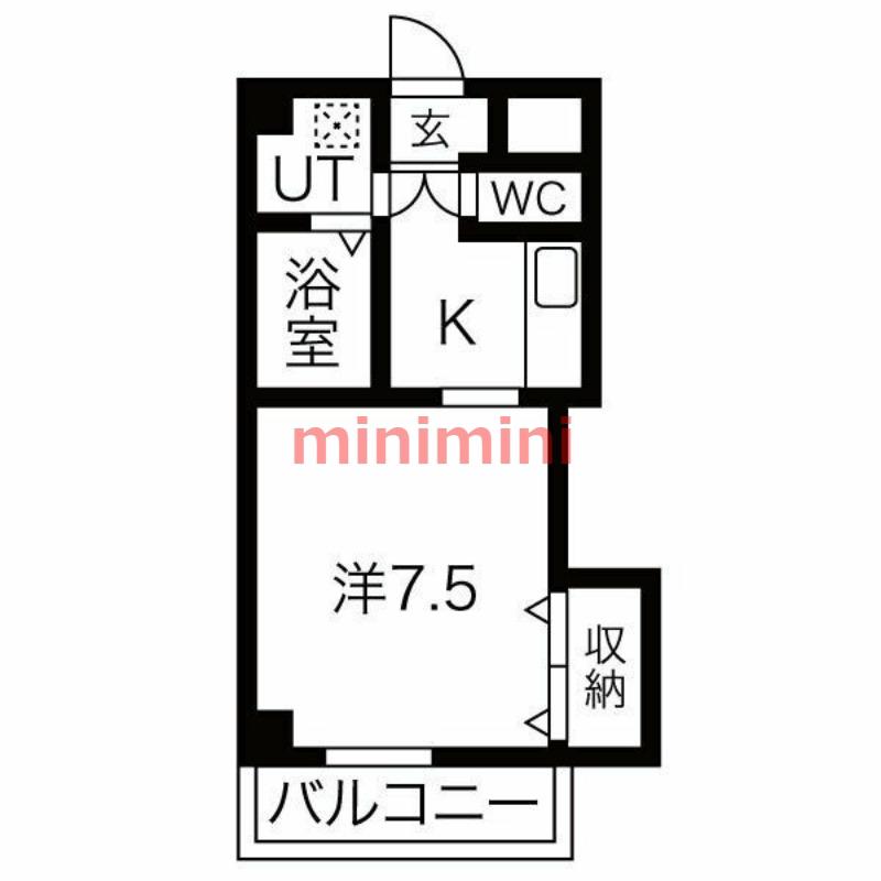 モアメゾンIII(1K/5階)の間取り写真