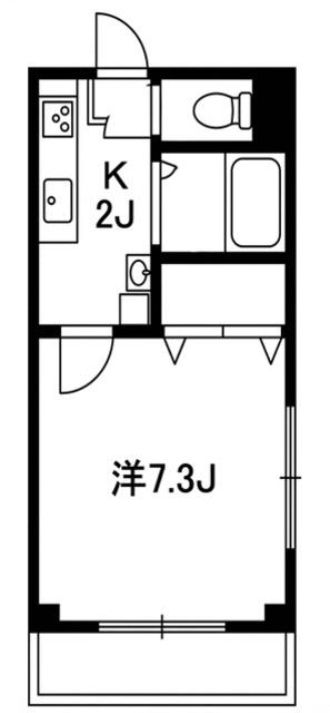 レジデンスウツキ(1K/2階)の間取り写真