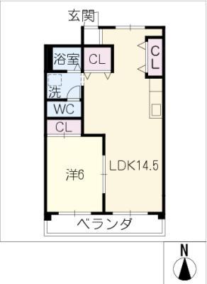 コトブキ第1ビル(1LDK/3階)の間取り写真