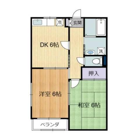 メープルアイ(2DK/2階)の間取り写真