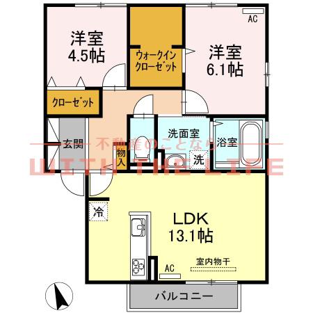 ルピナス(2LDK/2階)の間取り写真