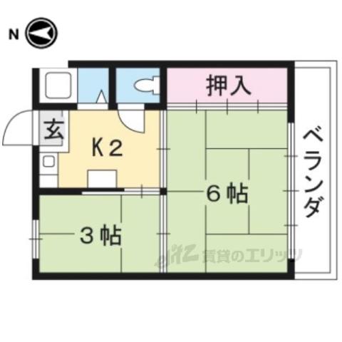 シオン荘(2K/1階)の間取り写真