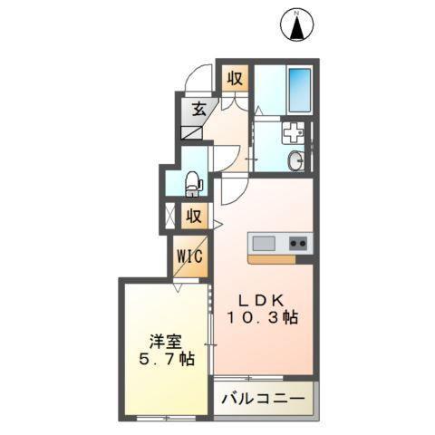 MAISON KS(1LDK/1階)の間取り写真
