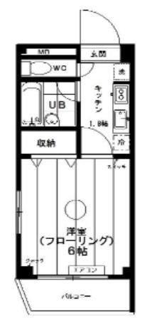 イーストシティタワーズ(1K/9階)の間取り写真