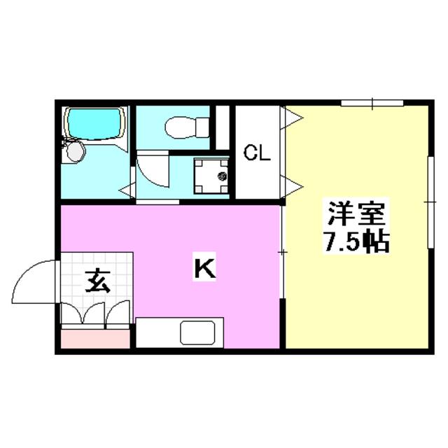 ハイツ芙蓉(1K/2階)の間取り写真