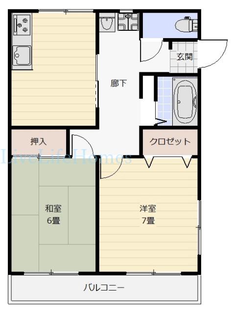 エクセレント メゾンアミューゼ(2DK/2階)の間取り写真