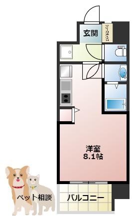 セレニテ十三ミラク(ワンルーム/5階)の間取り写真