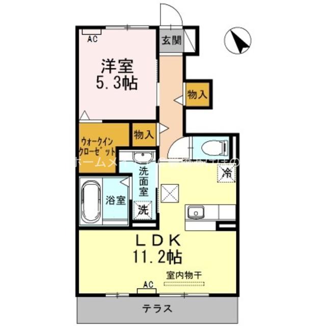 フローラ(1LDK/1階)の間取り写真