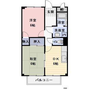 SURPLUSTWO河井(2DK/2階)の間取り写真
